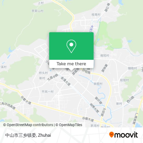 中山市三乡镇委 map