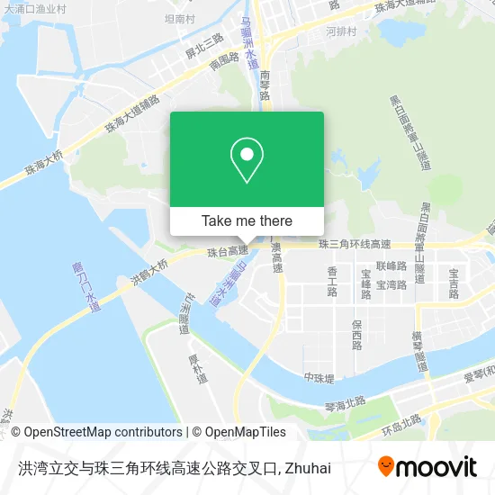 洪湾立交与珠三角环线高速公路交叉口 map
