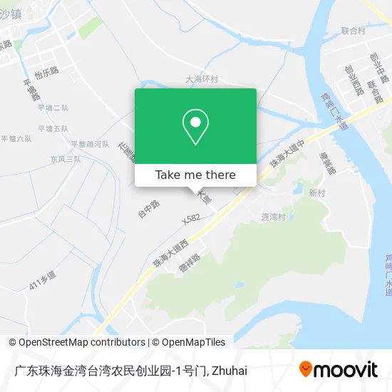 广东珠海金湾台湾农民创业园-1号门 map