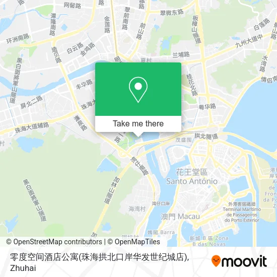 零度空间酒店公寓(珠海拱北口岸华发世纪城店) map