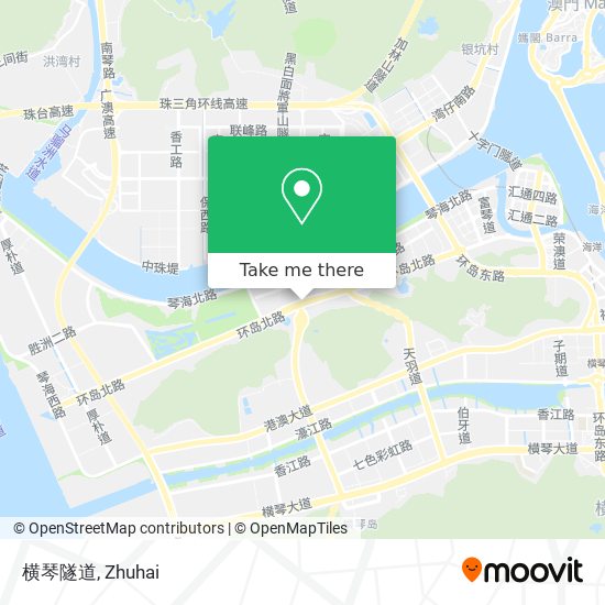 横琴隧道 map