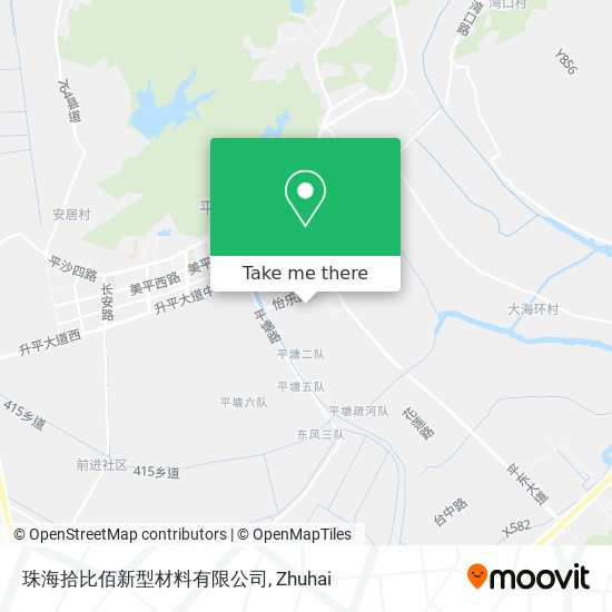 珠海拾比佰新型材料有限公司 map