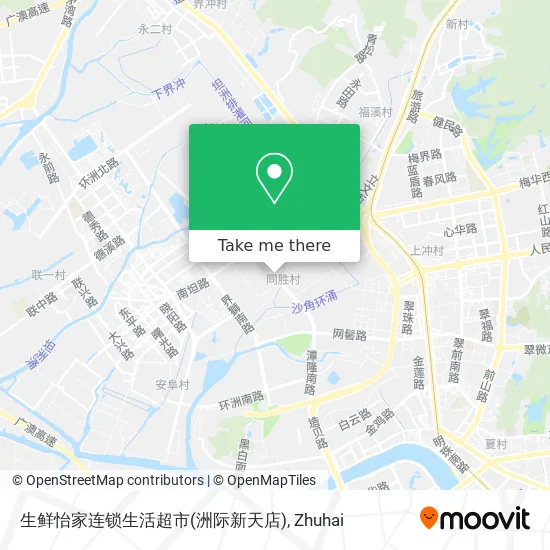 生鲜怡家连锁生活超市(洲际新天店) map
