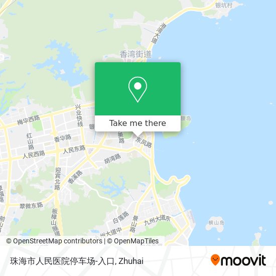 珠海市人民医院停车场-入口 map