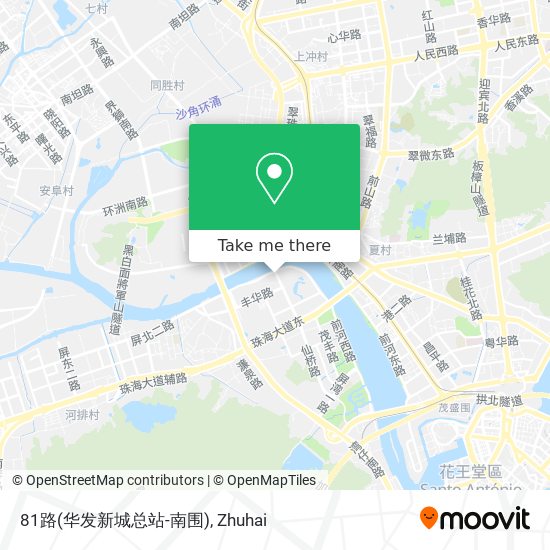 81路(华发新城总站-南围) map