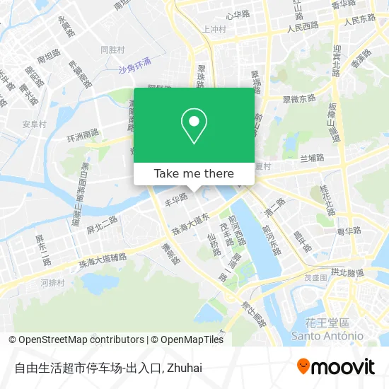 自由生活超市停车场-出入口 map