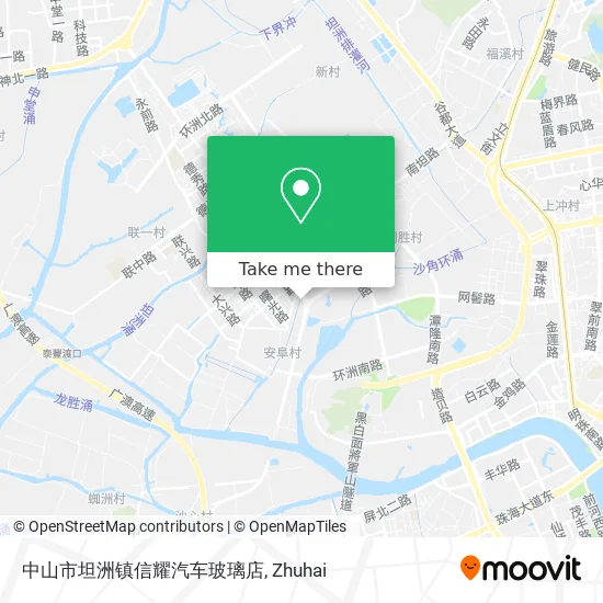 中山市坦洲镇信耀汽车玻璃店 map