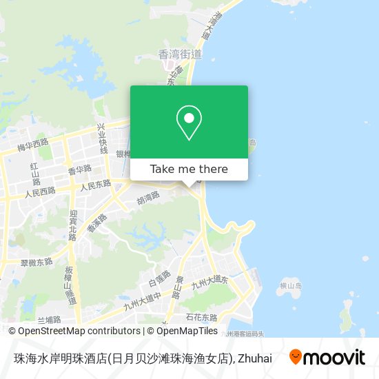 珠海水岸明珠酒店(日月贝沙滩珠海渔女店) map