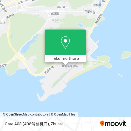 Gate A08 (A08号登机口) map