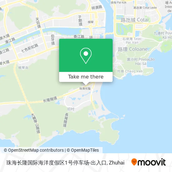 珠海长隆国际海洋度假区1号停车场-出入口 map
