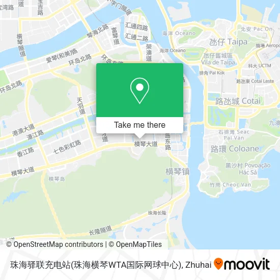 珠海驿联充电站(珠海横琴WTA国际网球中心) map