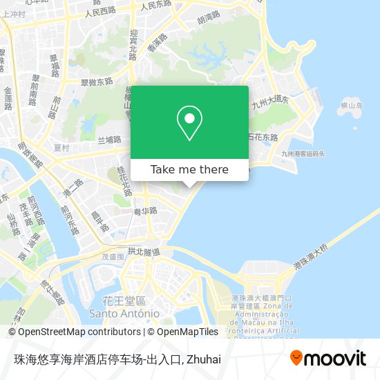 珠海悠享海岸酒店停车场-出入口 map