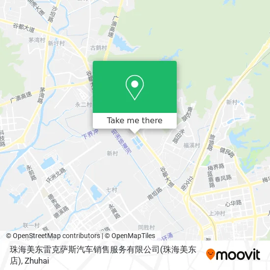 珠海美东雷克萨斯汽车销售服务有限公司(珠海美东店) map