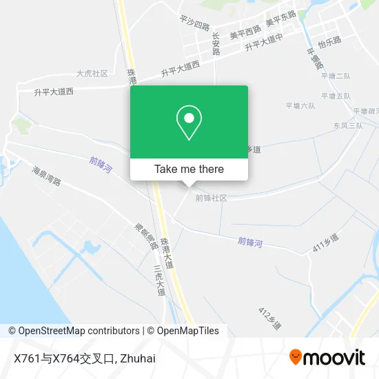X761与X764交叉口 map