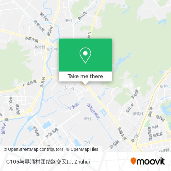 G105与界涌村团结路交叉口 map