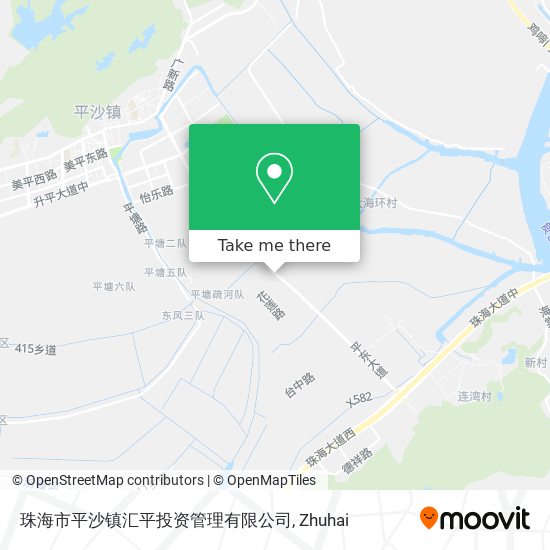 珠海市平沙镇汇平投资管理有限公司 map