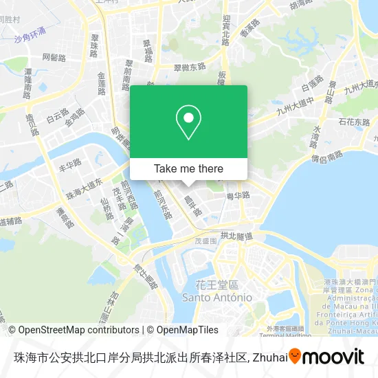 珠海市公安拱北口岸分局拱北派出所春泽社区 map