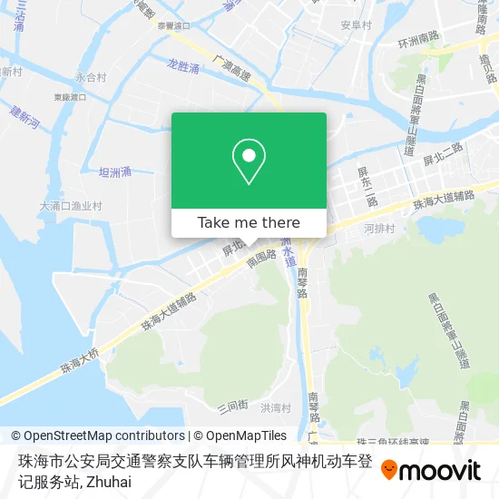 珠海市公安局交通警察支队车辆管理所风神机动车登记服务站 map