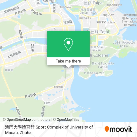 澳門大學體育館 Sport Complex of University of Macau map