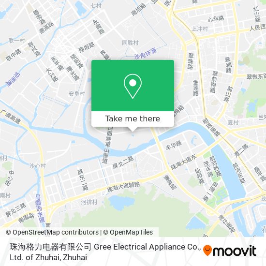 珠海格力电器有限公司 Gree Electrical Appliance Co., Ltd. of Zhuhai map
