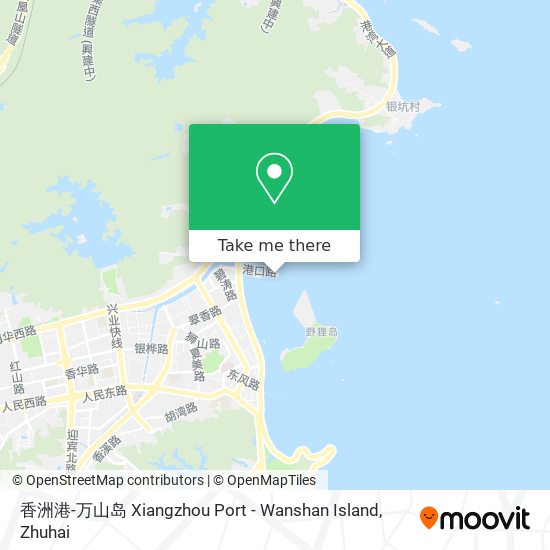 香洲港-万山岛 Xiangzhou Port - Wanshan Island map