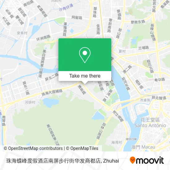 珠海蝶峰度假酒店南屏步行街华发商都店 map