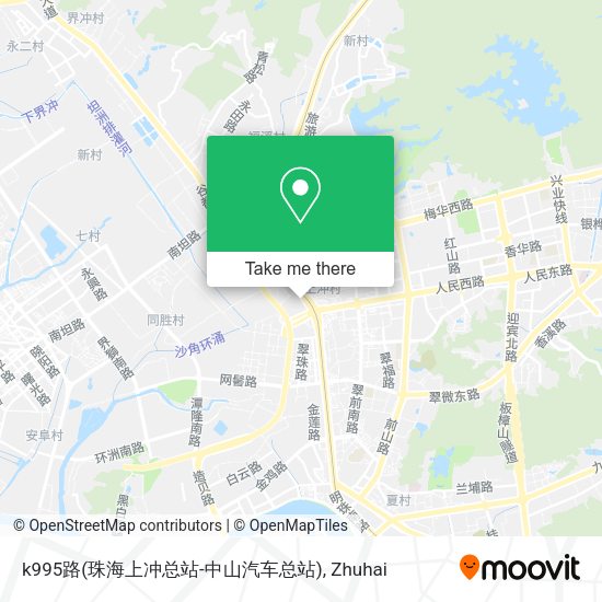 k995路(珠海上冲总站-中山汽车总站) map