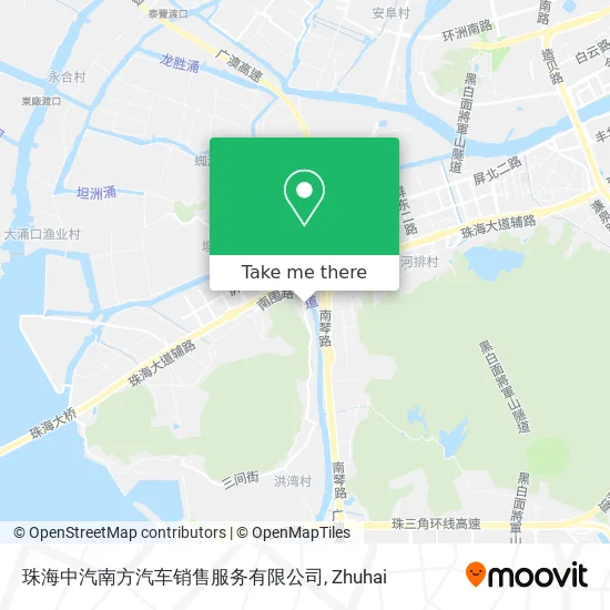 珠海中汽南方汽车销售服务有限公司 map