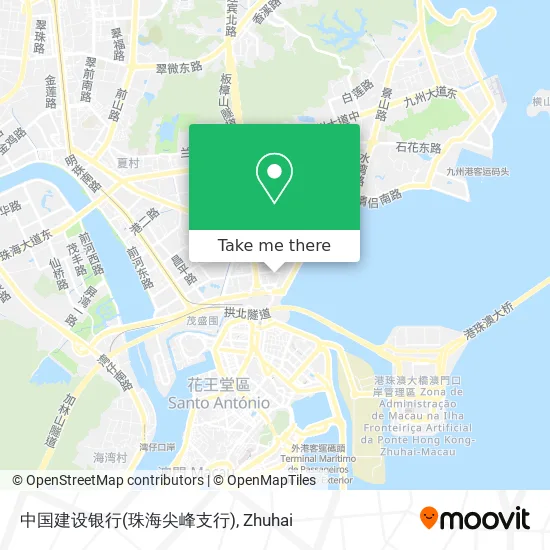 中国建设银行(珠海尖峰支行) map