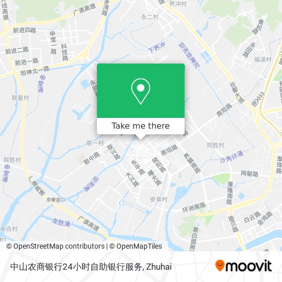 中山农商银行24小时自助银行服务 map