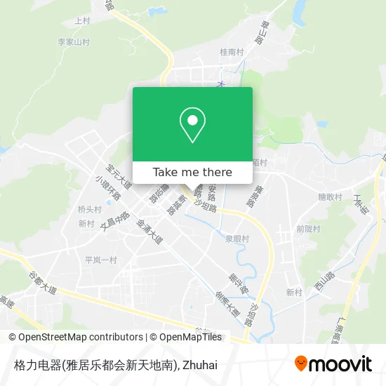 格力电器(雅居乐都会新天地南) map