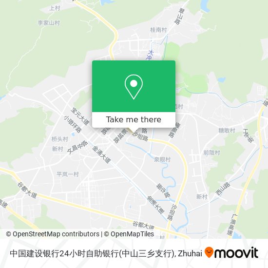 中国建设银行24小时自助银行(中山三乡支行) map
