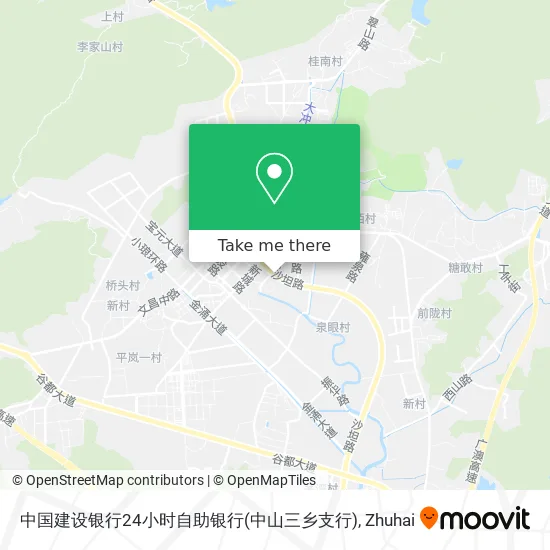 中国建设银行24小时自助银行(中山三乡支行) map