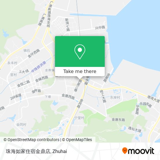 珠海如家住宿金鼎店 map