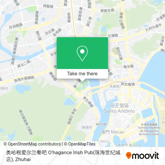 奥哈根爱尔兰餐吧 O'hagance Irish Pub(珠海世纪城店) map