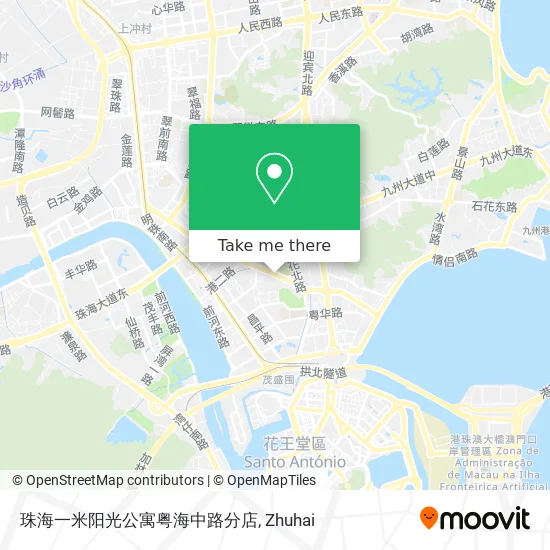 珠海一米阳光公寓粤海中路分店 map