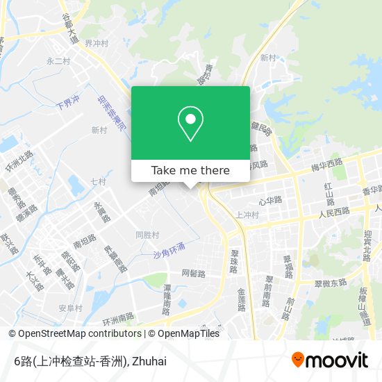6路(上冲检查站-香洲) map