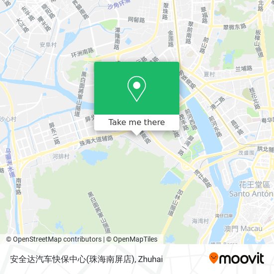安全达汽车快保中心(珠海南屏店) map