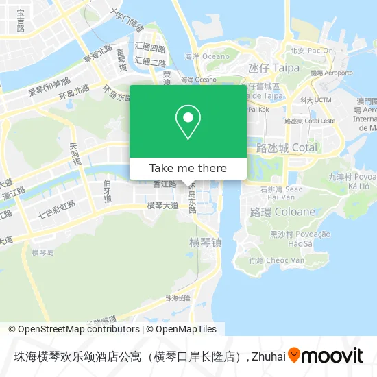 珠海横琴欢乐颂酒店公寓（横琴口岸长隆店） map