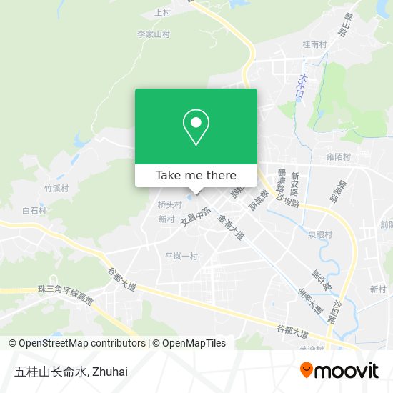 五桂山长命水 map