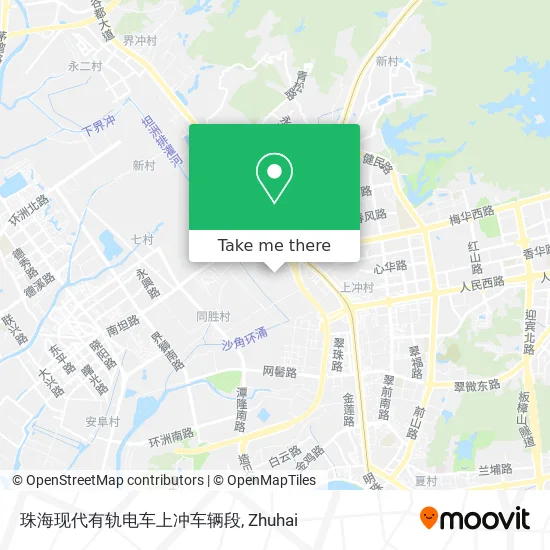 珠海现代有轨电车上冲车辆段 map