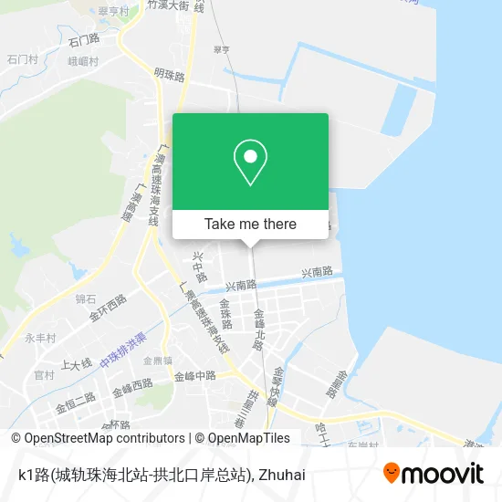 k1路(城轨珠海北站-拱北口岸总站) map