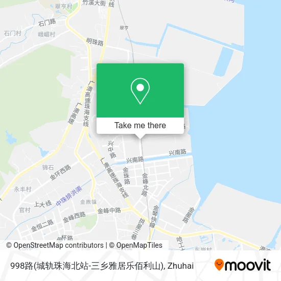 998路(城轨珠海北站-三乡雅居乐佰利山) map