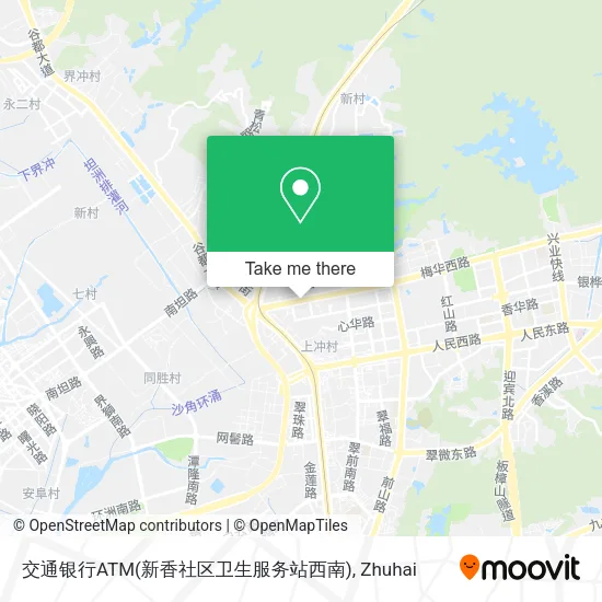 交通银行ATM(新香社区卫生服务站西南) map