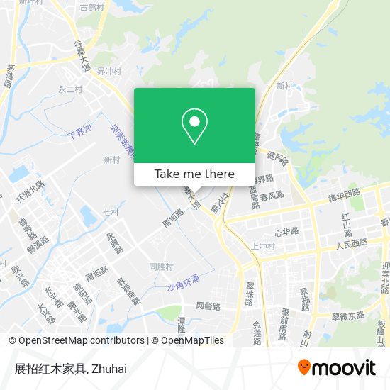展招红木家具 map