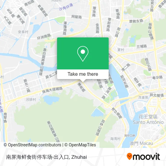 南屏海鲜食街停车场-出入口 map