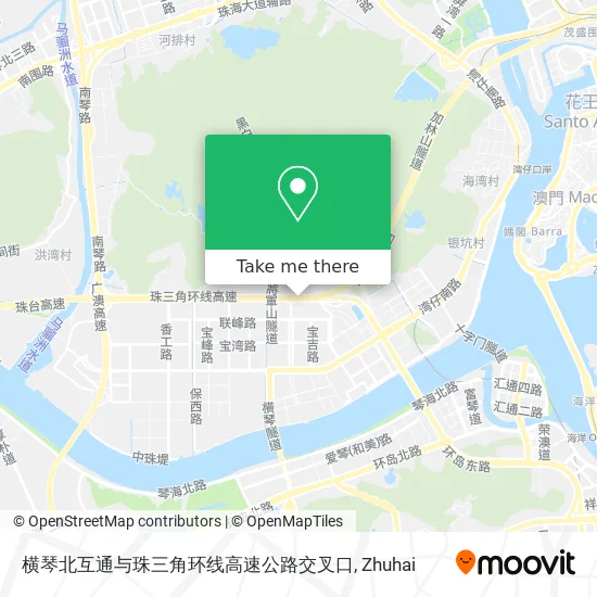 横琴北互通与珠三角环线高速公路交叉口 map