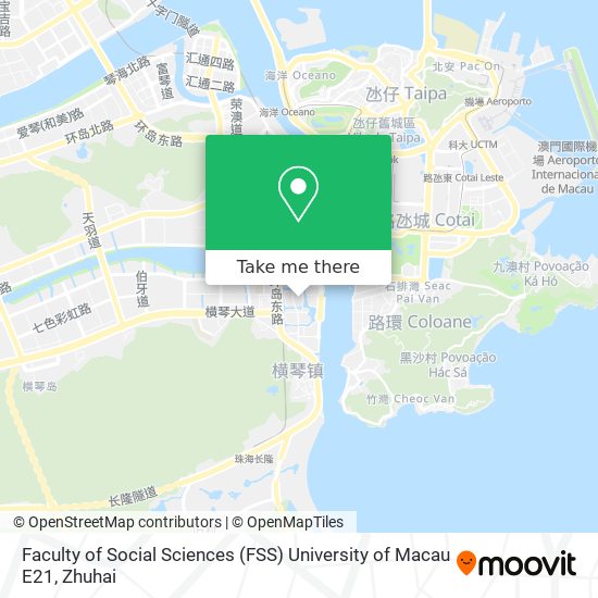 Faculty of Social Sciences (FSS) University of Macau E21 map