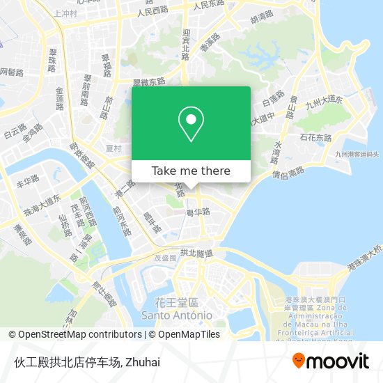 伙工殿拱北店停车场 map