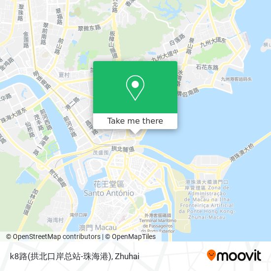 k8路(拱北口岸总站-珠海港) map